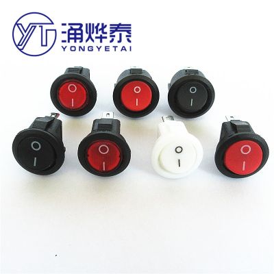 YYT 10PCS 15MM round switch button KCD1-204 3pin 2pin 2gears 3gears small power rocker switch with light small round switch