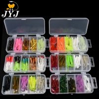 【DT】hot！ JYJ box package 30pcs 50pcs 4cm 5cm 6cm soft silica lure grub maggot worm bait with T-tail isca pesca artificial