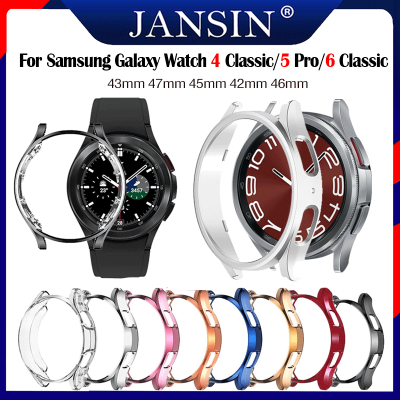 เปลี่ยนอุปกรณ์เสริมนาฬิกาสมาร์ทสำหรับ เคส For Samsung Galaxy Watch 6 Classic 47mm 43mm /Galaxy Watch 5 Pro 45mm /Galaxy Watch 4 Classic 46mm 42mm นาฬิกาอัจฉริยะ กรอบป้องกัน เคส