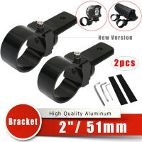 MOUNT CKET 2 "นิ้วรอบหลอดไฟ CLAMPS หลังคาม้วนกรงบาร์51มม. Bull BAR Tube ไฟหน้ารถจักรยานยนต์สีดำ cket