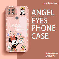 Angel Eyes TPU โทรศัพท์สำหรับ OPPO A15 A15s A35 2021 A12E A16 A16K A31 A8 A5 Realme C1 2018 Mickey และ Minnie ซิลิโคนเลนส์ป้องกันเลนส์กันกระแทกกลับปก