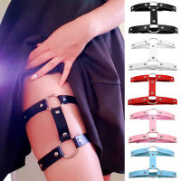 1 Pc (Not 1 Pair) x Leg Garter Adjustable Elastice 2 Rows Leather Leg Harness Garter Belt Punk Gothic Thigh Ring Garter