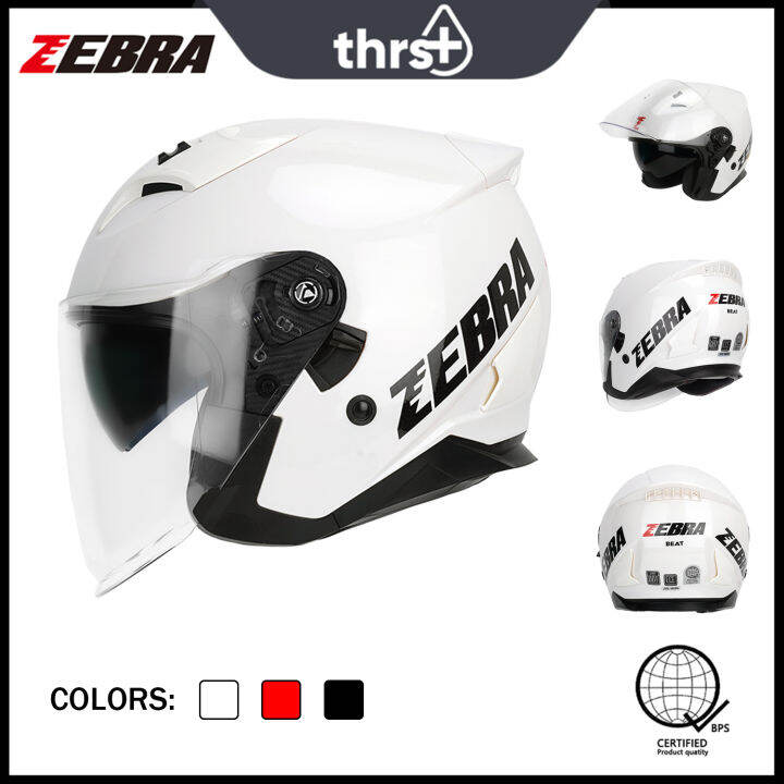 Zebra Motorcycle half face Helmet 3/4 Motor Dual Visor half face Helmet For Riding Gear Free