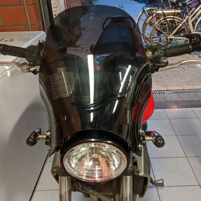 กระจกบังลมกระจกรถจักรยานยนต์สำหรับรถฮอนด้า Cb400สตรีทไบค์ไฟหน้ากลม Cb750 Sv650ไฟเบรก