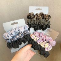 【CC】☄♨✹  3/6Pcs Scrunchie Leopard Scrunchies Set Elastic Hair Bands Fashion Headband Ponytail Ties Rope Accessories