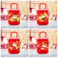 CNY 2022 Year Of Tiger Creative Trolley Case Shape Childrens Coin Purse New Year Candy Box Childrens Room Decoration