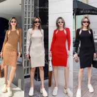 NEW!! Double dress??(430฿ฟรีส่ง) ชุดเซ็ต2ชิ้น เดรสคอล้ำ มาพร้อม เสื้อคลุม ผ้าไหมพรม เนื้อทอหนานิ่ม เก็บทรงสวย glam