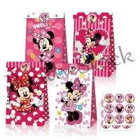 【hot sale】 ☎℗❏ B41 12pcs Minnie Mouse Paper Candy Box Gift Bags Popcorn Boxes Kids Minnie Birthday Party Decoration Gift Bag Baby Shower Supplies