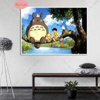 Tonari No Totoro โปสเตอร์ผ้าใบกระดาษศิลปะคุณภาพสูงเครื่องตกแต่งฝาผนังสำหรับเด็กบ้านบาร์คาเฟ่ Lukisan Kamar 69F 0726