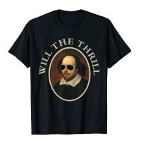 ผ้าฝ้ายแท้ใหม่ เสื้อยืดผ้าฝ้าย 100% พิมพ์ลายดอกไม้ William Shakespeare Will Power สําหรับผู้ชายS-4XL  RTMN