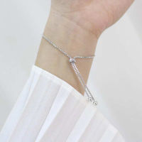 Ruifan Bowknot Cubic Zircon 925 Sterling Silver Box Chains Bracelet for Women Female Fine Jewelry Christmas Gift YBR057