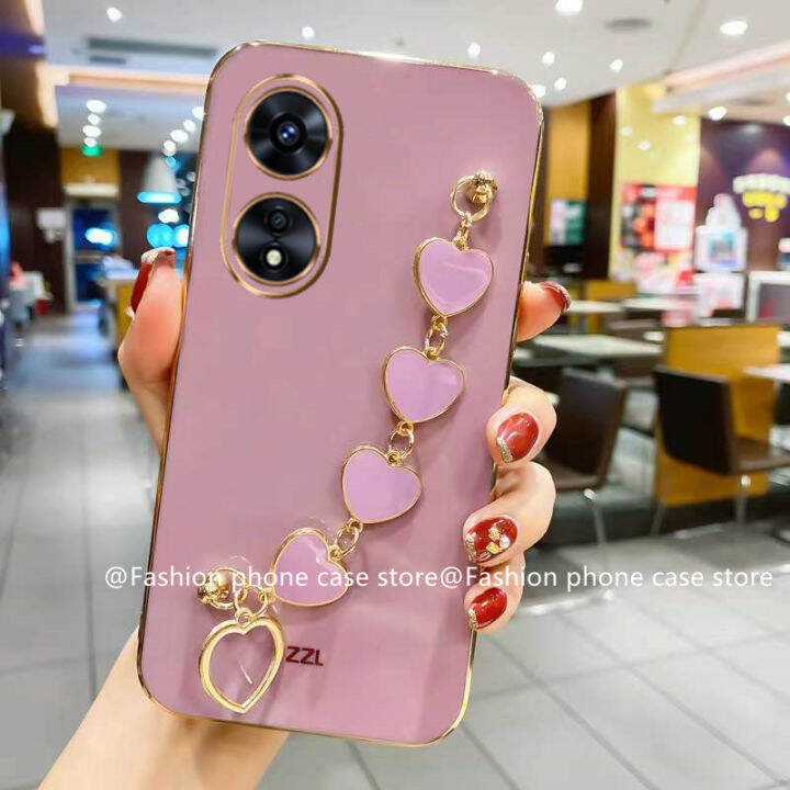 เคส-phone-case-oppo-a58-4g-เคสลูกอมสีสันสดใสสง่างาม-oppoa58-4g-ซิลิโคนนิ่มพร้อม2023สร้อยข้อมือรูปหัวใจ