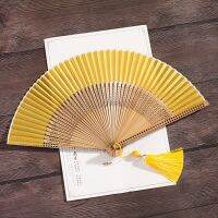 Folding Fan Japan Chinese Style Woman Summer Bamboo Elegant Home Decor Portable Dance Cheongsam Matching High Quality Cloth Fan