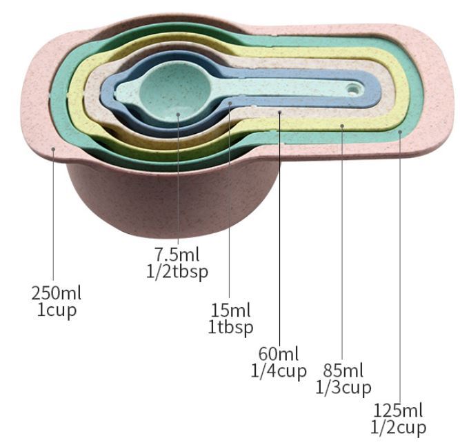 tomor-life-10ชิ้น-เซ็ตสีสันรุ้งถ้วยวัดช้อนอบขนมวัดภาชนะครัววัดกระชอนsifterเครื่องมือ