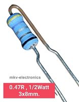 (20ตัว) 0.47R , 0.47โอห์ม , Metal Oxide Film Resistor 1/2Watt 1/2วัตต์