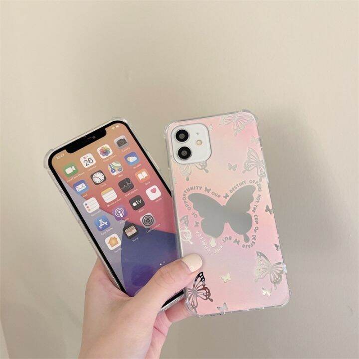 cod-ins-style-pink-butterfly-14pro-13promax-mobile-phone-case-is-suitable-for-11-12pro-xr-mirror