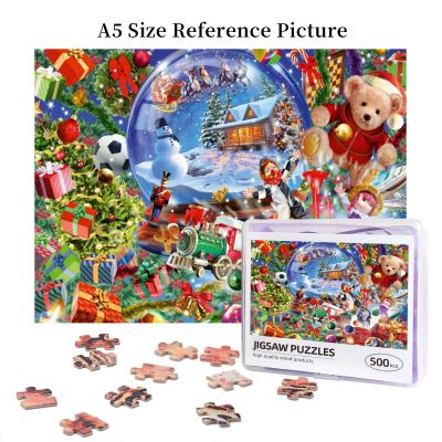 Christmas Globe Wooden Jigsaw Puzzle 500 Pieces Educational Toy Painting Art Decor Decompression toys 500pcs