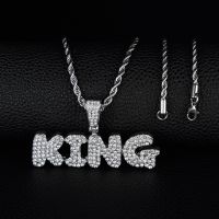 [COD] European and hip-hop all-match mens diamond letter fashion pendant Douyin hot selling necklace accessories factory supply