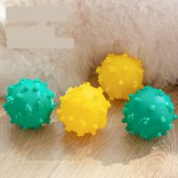 New Pet Puppy Dog Squeaky Footprint Ball Toys Bite Resistant Squeeze Chew Toy For Aggressive Chewers Cute Ball Design Small Ball