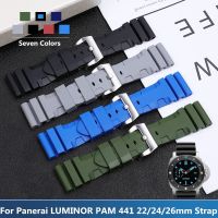 [ladies jewelry]สายนาฬิกาข้อมือสำหรับ Panerai สายสำหรับ LUMINOR PAM441ยางธรรมชาตินุ่มซิลิโคน22/24/26มม. อุปกรณ์เสริมนาฬิกาสร้อยข้อมือขาหัวเข็มขัด