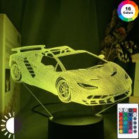 3D ลวงตา Lampada โคมไฟอัตโนมัติไฟส่องกลางคืนสำหรับกล้อง Da Letto Del Bambino Colore Che Cambia Premio Evenatmosa Luce Di Notte Del Led Supercar