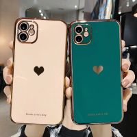 [Chaoke digital branch] เคสโทรศัพท์สำหรับ iPhone 14 13 12 11 Pro Max XR XS Max 14pro Max 11 Pro เคส TPU แบบนิ่มลายรูปหัวใจรักเคลือบโลหะด้วยไฟฟ้า