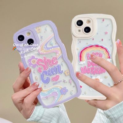 Hot Sale Ready StockSamsung A14 A13 A12 A03S A03 A53 A73 A33 A23 A52 A51 A71 A72 A22 A32 A02 A21S A31 A50 A30 A20 Cute Flowers soft TPU dustproof and shockproof candy color wave edge phone case