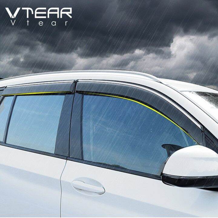 vtear-สำหรับ-bmw-x3-g01-2018-2021หน้าต่าง-visor-ภายนอกอัตโนมัติอุปกรณ์ป้องกัน-sun-rain-guard-คิ้วแถบรถยนต์