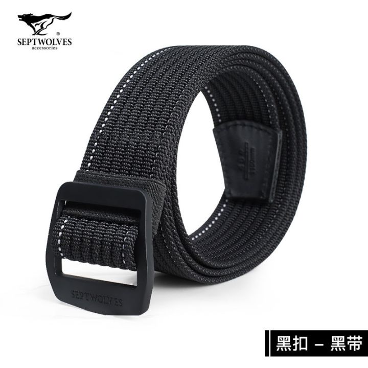 septwolves-belt-male-authentic-oxford-cloth-elastic-waistband-recreational-canvas-without-hole-smooth-buckle-belts-students