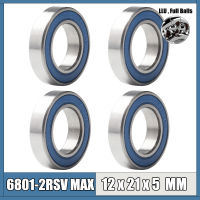 6801 2RSV MAX Bearing 12*21*5 มม. 4 ชิ้น Full Balls จักรยานจุดอะไหล่ซ่อม 6801 2RS RSV Ball แบริ่ง 6801-2RS 6801LLU-gbfbfxbgbxfbgbfxn