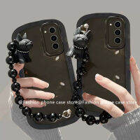 Phone Case เคส Samsung Galaxy S23 S22 S21 Ultra + Plus 5G แฟชั่นขายดีเคสสร้อยข้อมือรูปบลูด็อกดำเลนส์สีทึบป้องกัน2023ซองนุ่มใส