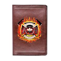 [ความหรูหรา] Argonath Rpg Fire Department Symbol Passport Cover หนังผู้ชายผู้หญิง Slim ID Card Holder Pocket Wallet Case Travel Accessories
