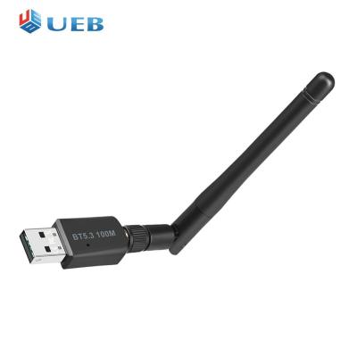 อะแดปเตอร์ USB เครื่องส่งสัญญาณ USB เสียงระยะไกล100ม. 3Mbps รองรับบลูทูธได้5.3เกื้อหนุนหน้าต่าง7/Win8.1/Win10/11สำหรับคอมพิวเตอร์พีซี