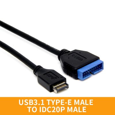【ยืดหยุ่น】 XT-XINTE USB 3.1 Type-E ชายกับ IDC20P ชายอะแดปเตอร์เคเบิ้ล20Pin สายเคเบิลต่อขยายสำหรับเมนบอร์ดคอมพิวเตอร์30ซม