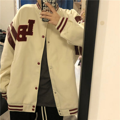 CMAZ 2021 Autumn Winter Thick Coats for Women Baseball Jacket Womens Autumn and Winter Fleece-Lined Thickened Korean Style Loos