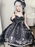 Milk Bear and Cat: Sexy Halloween COS Dress Heavy JSK Lolita Girl Dark Goth