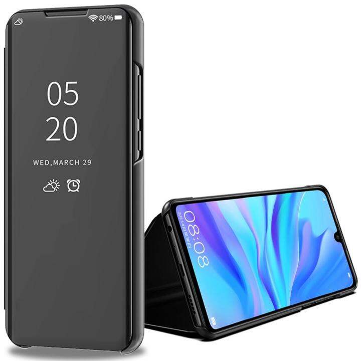 Huawei P30 Lite Case, WindCase Flip Stand Leather Mirror Semi