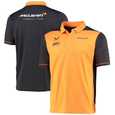 เสื้อโปโลสำหรับผู้ชายชุดทางการสำหรับทั้งหญิงและชาย McLaren 3D โปโลสูตรหนึ่งทีมพิมพ์ลายเสื้อยืดระบายอากาศลำลองกีฬาฤดูร้อนแปลกใหม่