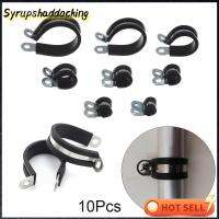 SYRUPSHADDOCKING 10Pcs ทนทาน อุปกรณ์ไฟฟ้า โลหะ ฮาร์ดแวร์ แก้ไขการติดตั้งท่อ รัดสาย แคลมป์รัดสายไฟ คลิปหนีบยาง