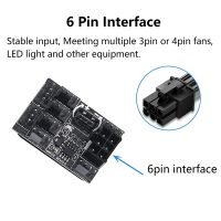 3 Pin 4 Pin Fan Adapter PWM PC Chassis Cooling Fan Hub Governor 8 Way Splitter 12V Speed Controller with 6Pin Power Port