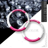 Woman Steering Wheel Cover 38cm Faux PU Leather Car Steering Wheel Covers Blingbling Diamond Design For Bmw E83 Car Accessories Steering Wheels Access