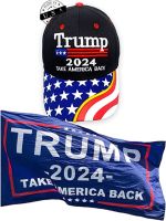 หมวกแก็บผลิตในสหรัฐอเมริกา Trump 2024 Hat Baseball Cap - Take America Flag 3 * 5 FT - Embroidered Hat Make America Great Again Adjustable Trucker Cap for Men Women - Made in USA Black