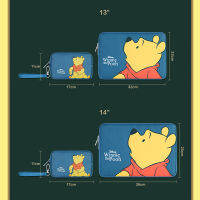 Laptop Bag Power Pack ชุด2ชิ้นหนัง PU Winnie The Pooh 13 14นิ้วกระเป๋าโน๊ตบุ๊คแขนสำหรับ Case คอมพิวเตอร์