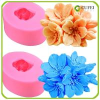 CUFEI 2pcs สีชมพูอมชมพู แม่พิมพ์ดอกซิลิโคน ซิลิโคนทำจากซิลิโคน 75.53.5ซม. แม่พิมพ์ดอกไม้3D แม่พิมพ์ซิลิโคนสำหรับสบู่ ตกแต่งเค้กตกแต่ง