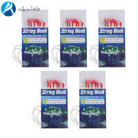[Okwish] ตะขอสตริงเหยื่อ5กลุ่มกันลมตะขอ6อันสำหรับบาร์สีขาวตะขอเบ็ดตกปลาปลาแมนดาริน
