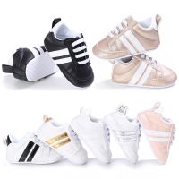 New Soft Striped Boys Tennis Shoes Baby Girl Shoes Sport Running Shoes First Walkers Toddler Kid Sneaker Baby First Walkers（0-18 M）