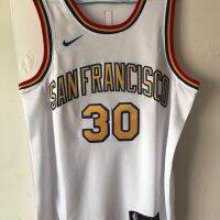 【Feb】 The new uniforms yong w San Francisco retro platinum soil 30 new fabric embroidery jacket vest basketball uniform