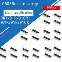 100pcs 0603*4 8P4R 2*4P SMD Network Resistor Array 9R1 9.1 91 910 R 9.1K 91K 910K Ohm 910 912 913 914