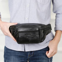 New Leather Waist Bag Men Fanny Pack Men nd Leather Pouch Men High Capacity Waterproof Hip Bag Black Belt Bag Big Kidney Bags