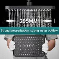 Large Flow Supercharge Rainfall Ceiling Mounted Shower Head 360 Rotation Abs Thicken High Pressure Bathroom Shower Accessories Showerheads